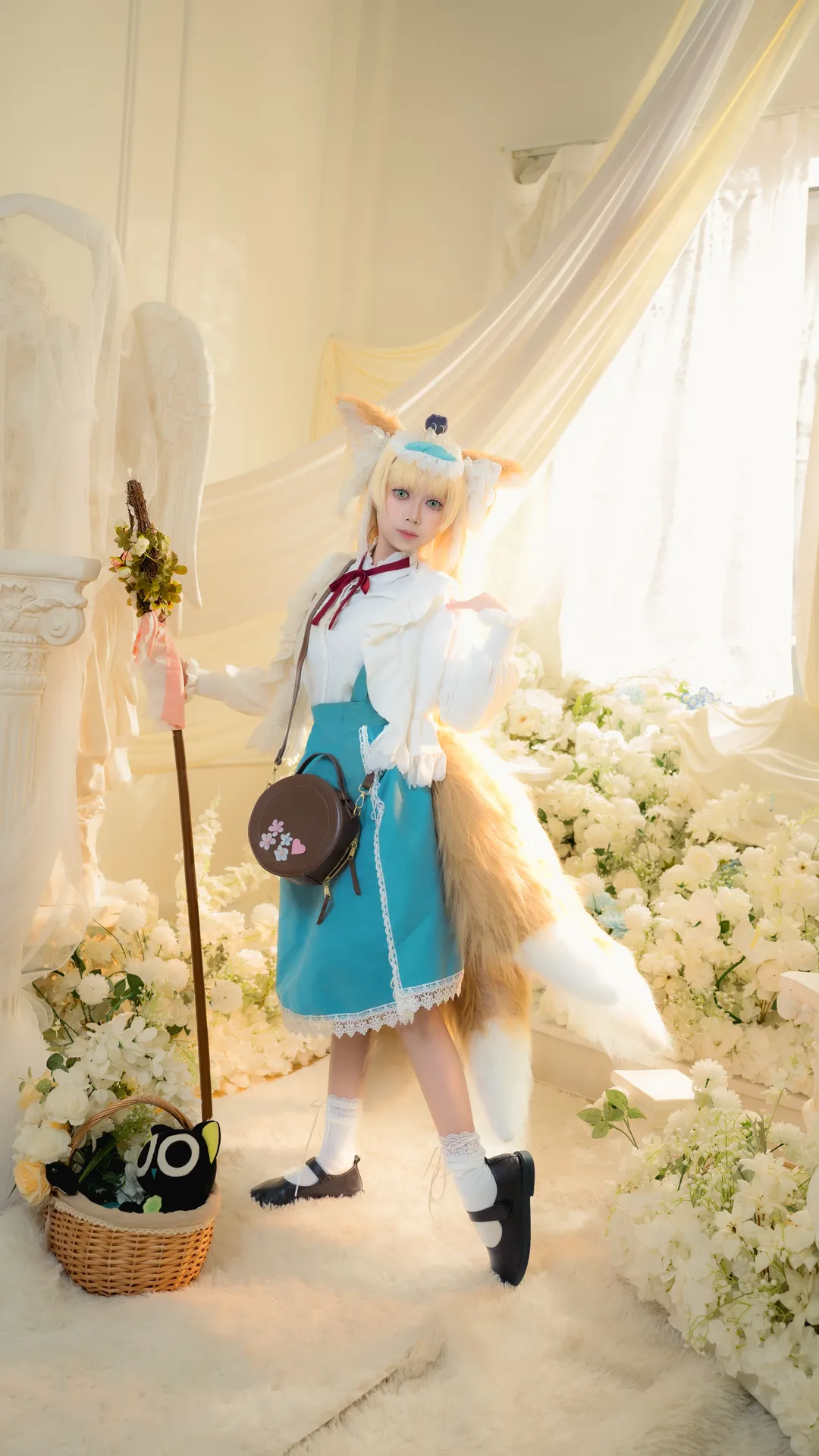 室内摄影, 明日方舟, 铃兰cos, 狐尾cosplay, 花环道具 - 第8张
