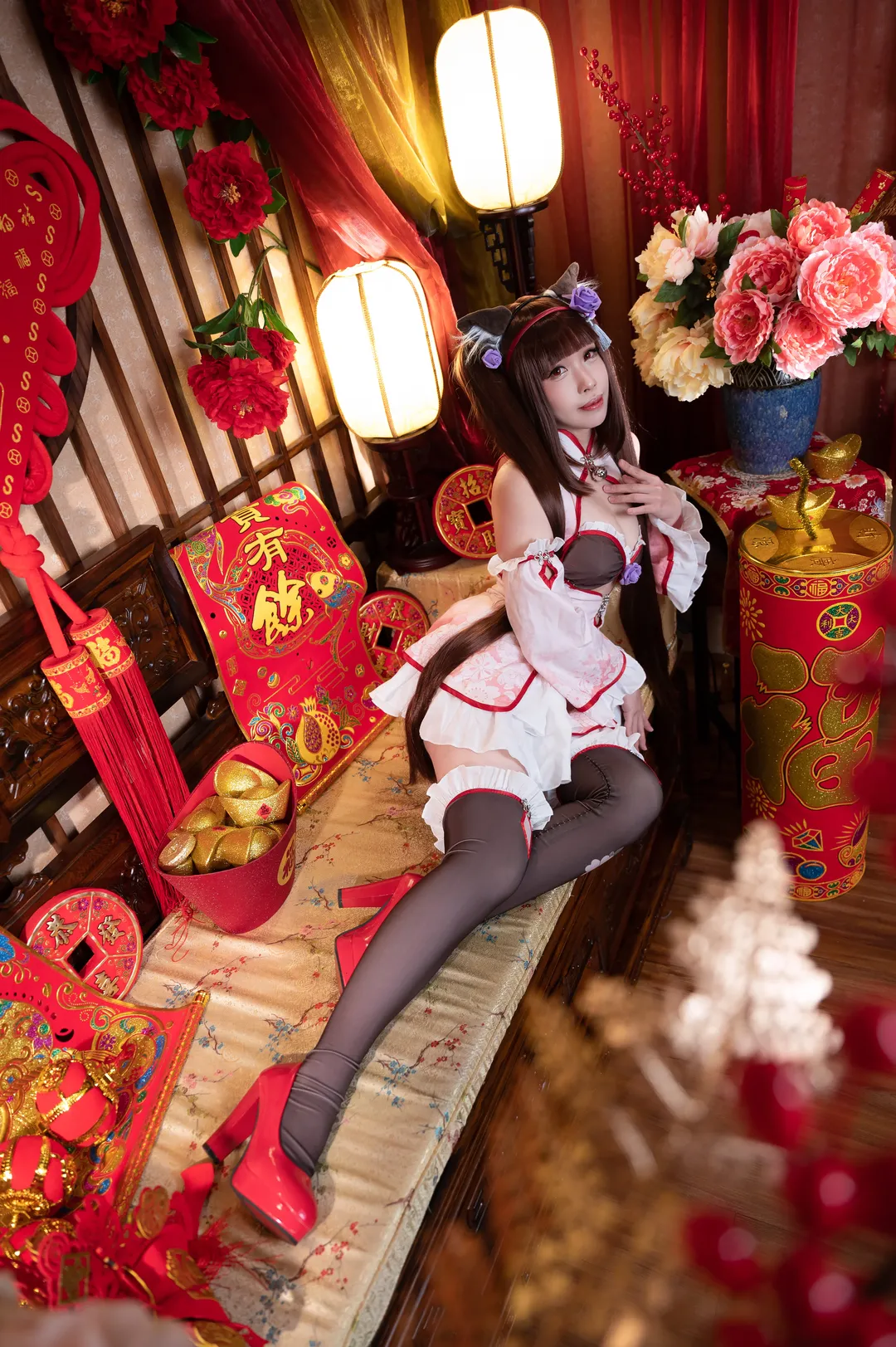 兽耳娘, 巧克力cos, 猫娘乐园, 丝袜, 中式新年 - 第1张