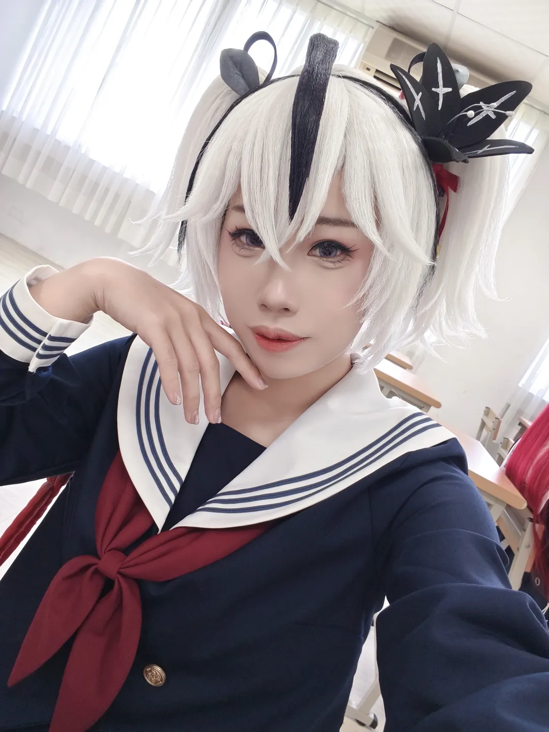 鸣潮, 鸣潮cosplay, 黑丝穿搭, 椿cos, cos日常