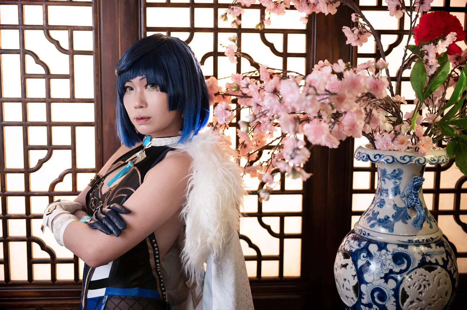 原神, cosplay, 夜兰cos, 蓝发cos, 丝袜cos - 第12张