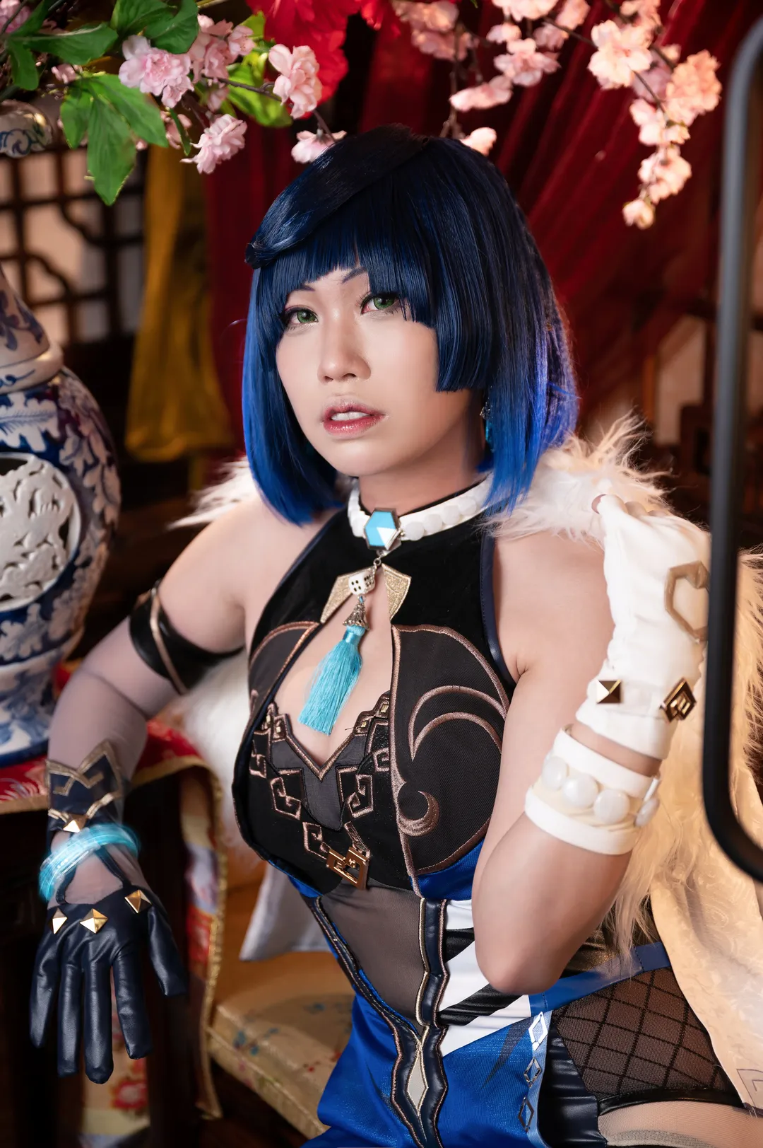 原神, cosplay, 夜兰cos, 蓝发cos, 丝袜cos - 第2张