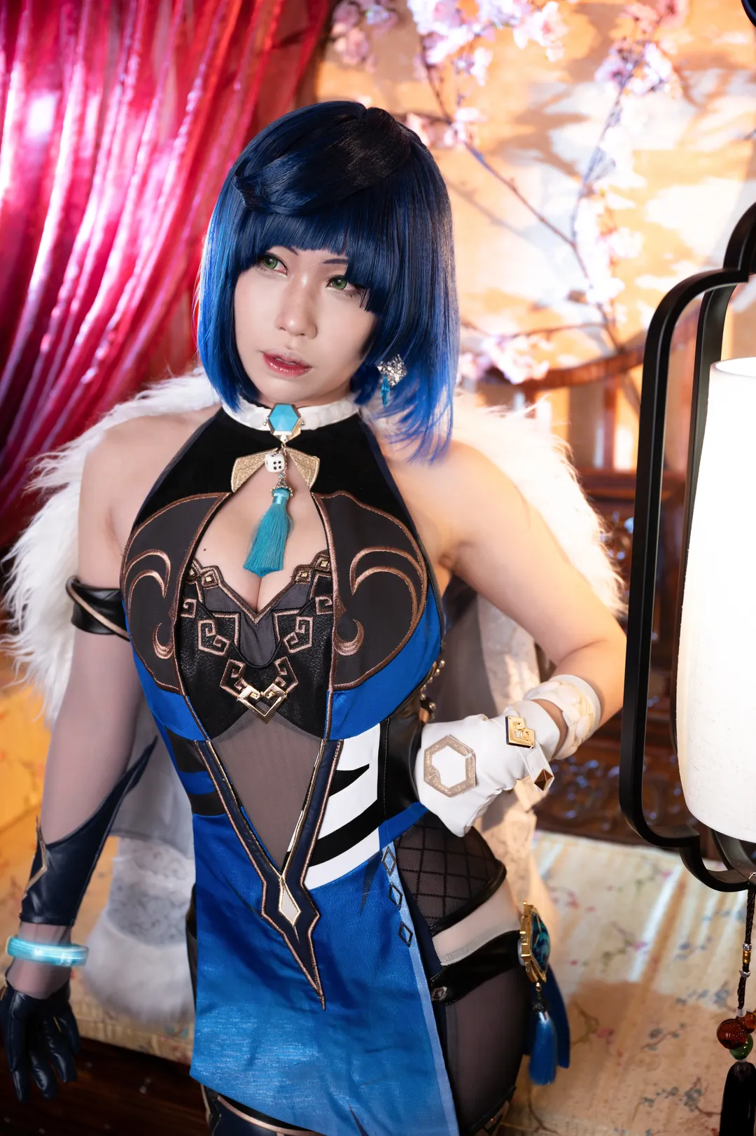 原神, cosplay, 夜兰cos, 蓝发cos, 丝袜cos - 第4张