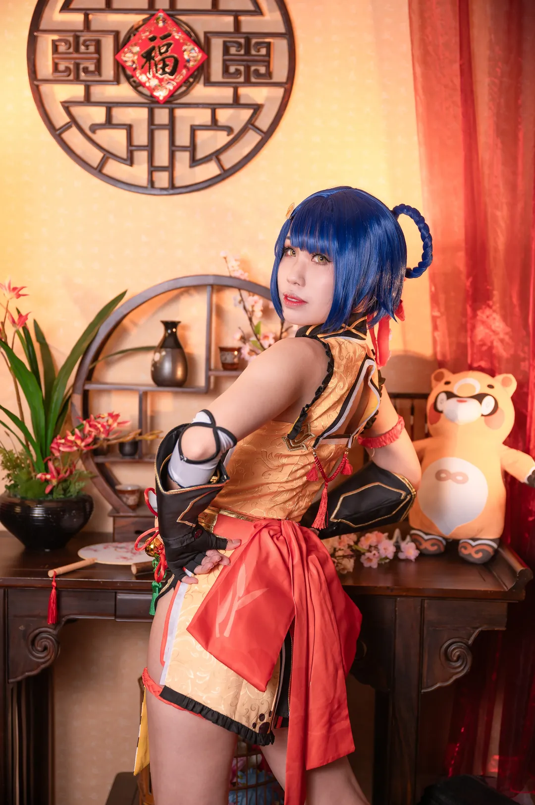 原神, cosplay, 香菱cos, 国风旗袍, 万民堂 - 第7张