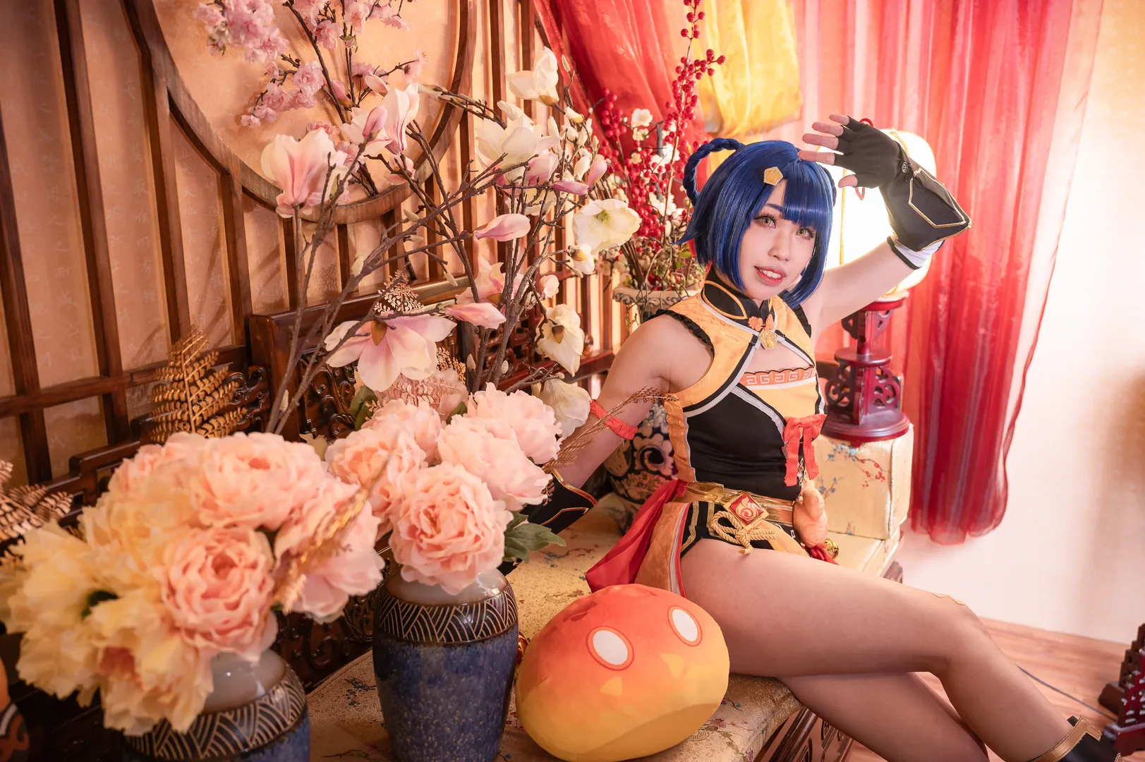 原神, cosplay, 香菱cos, 国风旗袍, 万民堂 - 第9张