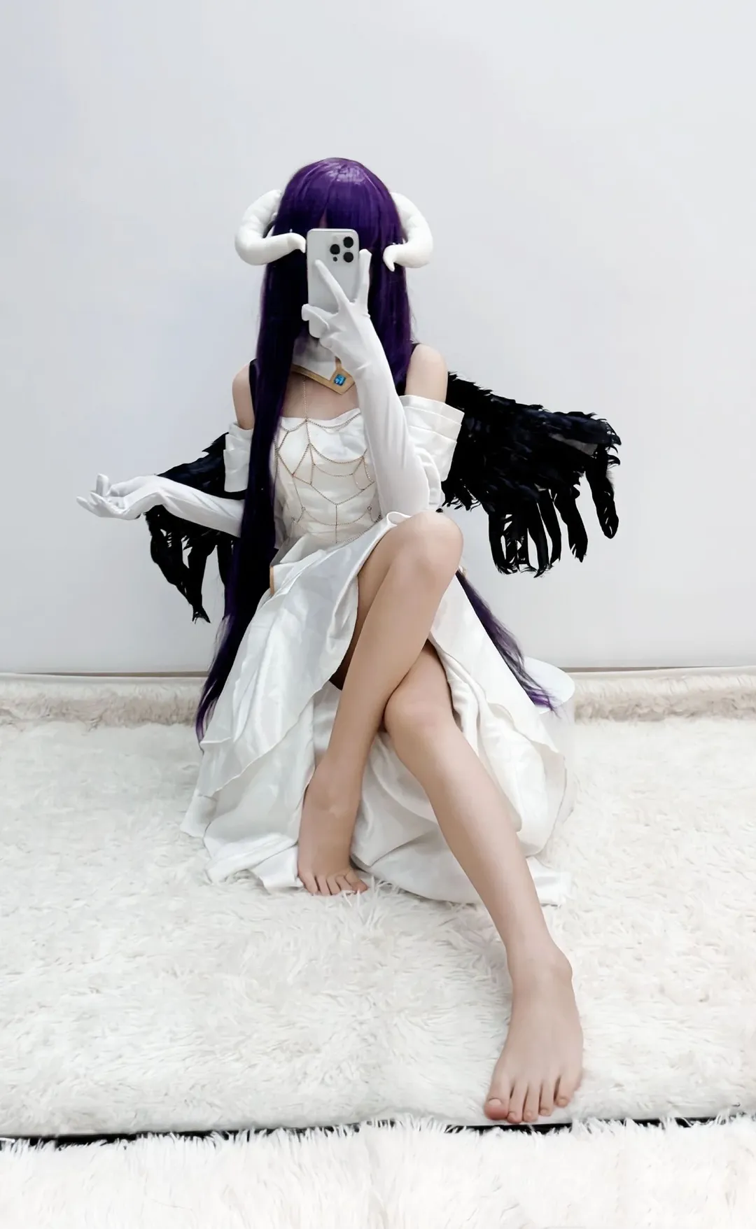 二次元, cosplay, 对镜自拍, 雅儿贝德cos, 骨王