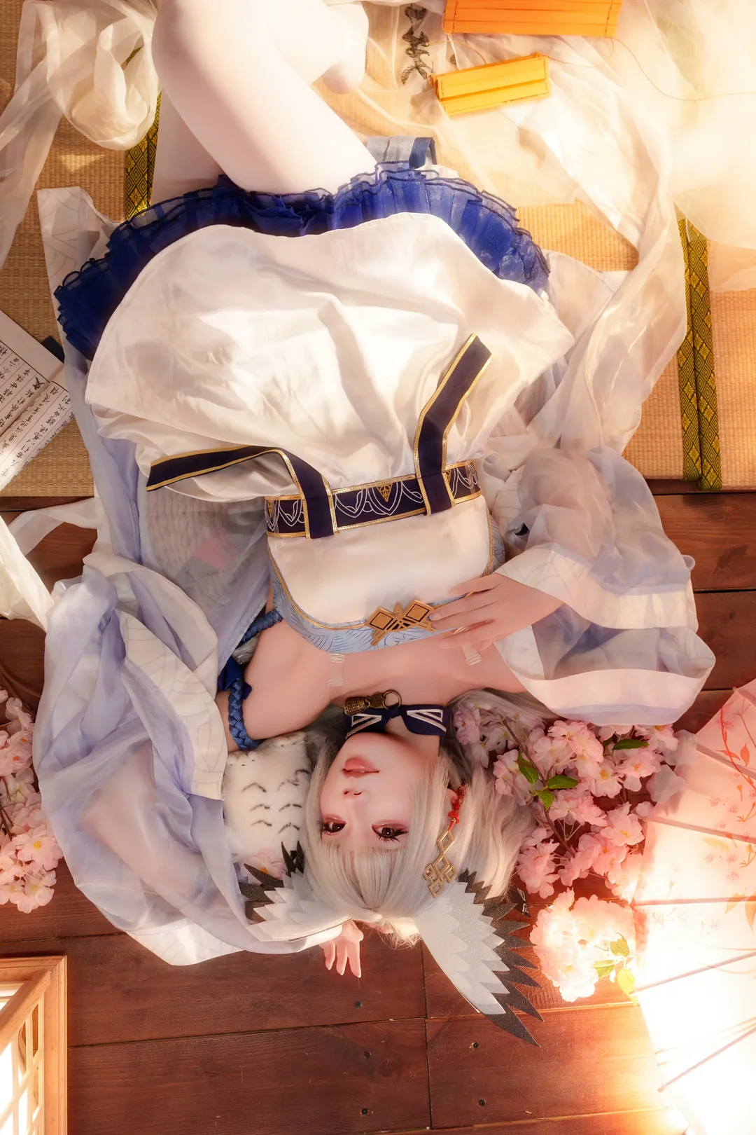 二次元摄影, 明日方舟, 白丝穿搭, 白面鸮cos, 扶云间时装 - 第2张