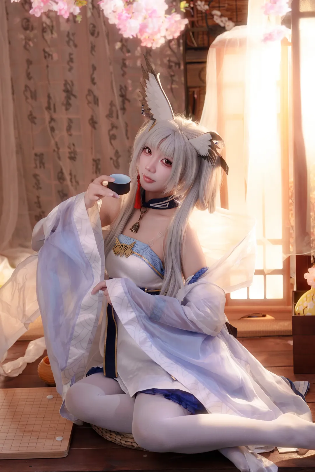 二次元摄影, 明日方舟, 白丝穿搭, 白面鸮cos, 扶云间时装