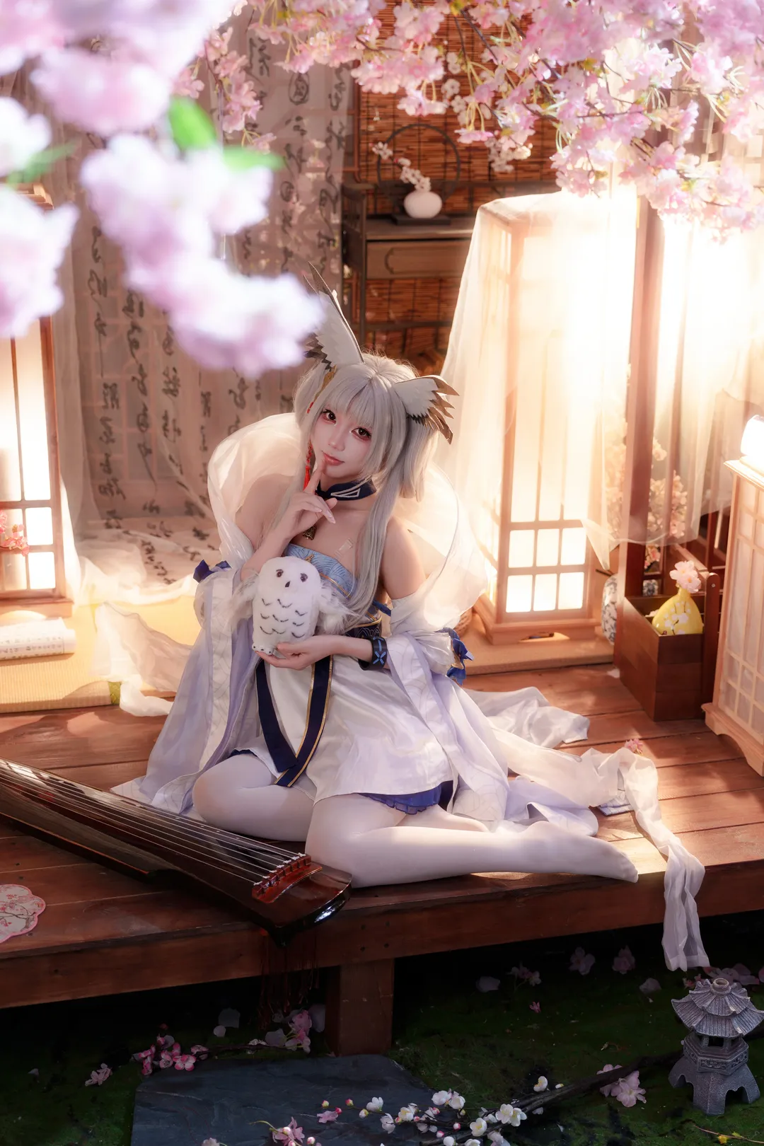 二次元摄影, 明日方舟, 白丝穿搭, 白面鸮cos, 扶云间时装 - 第5张