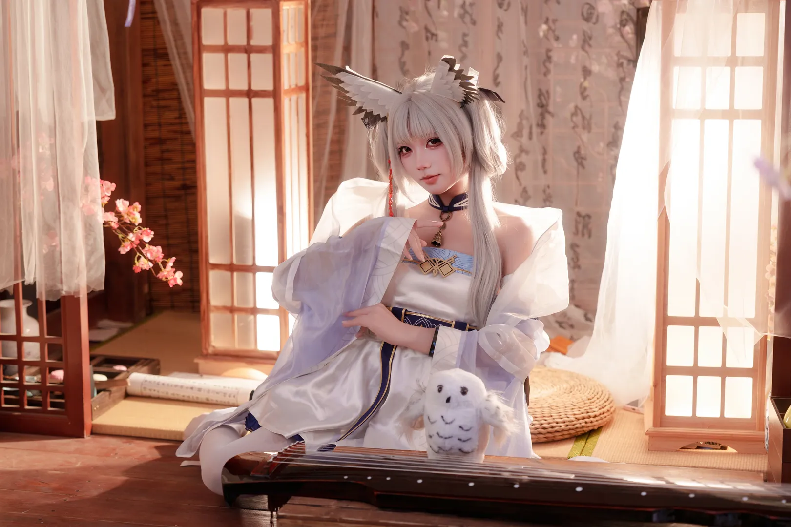 二次元摄影, 明日方舟, 白丝穿搭, 白面鸮cos, 扶云间时装 - 第6张