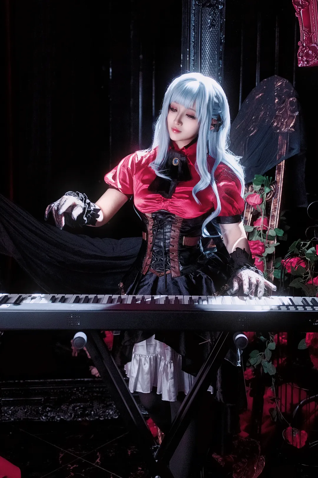 二次元摄影, 丰川祥子cos, 哥特风, 黑丝, BanG Dream! Ave Mujica - 第1张