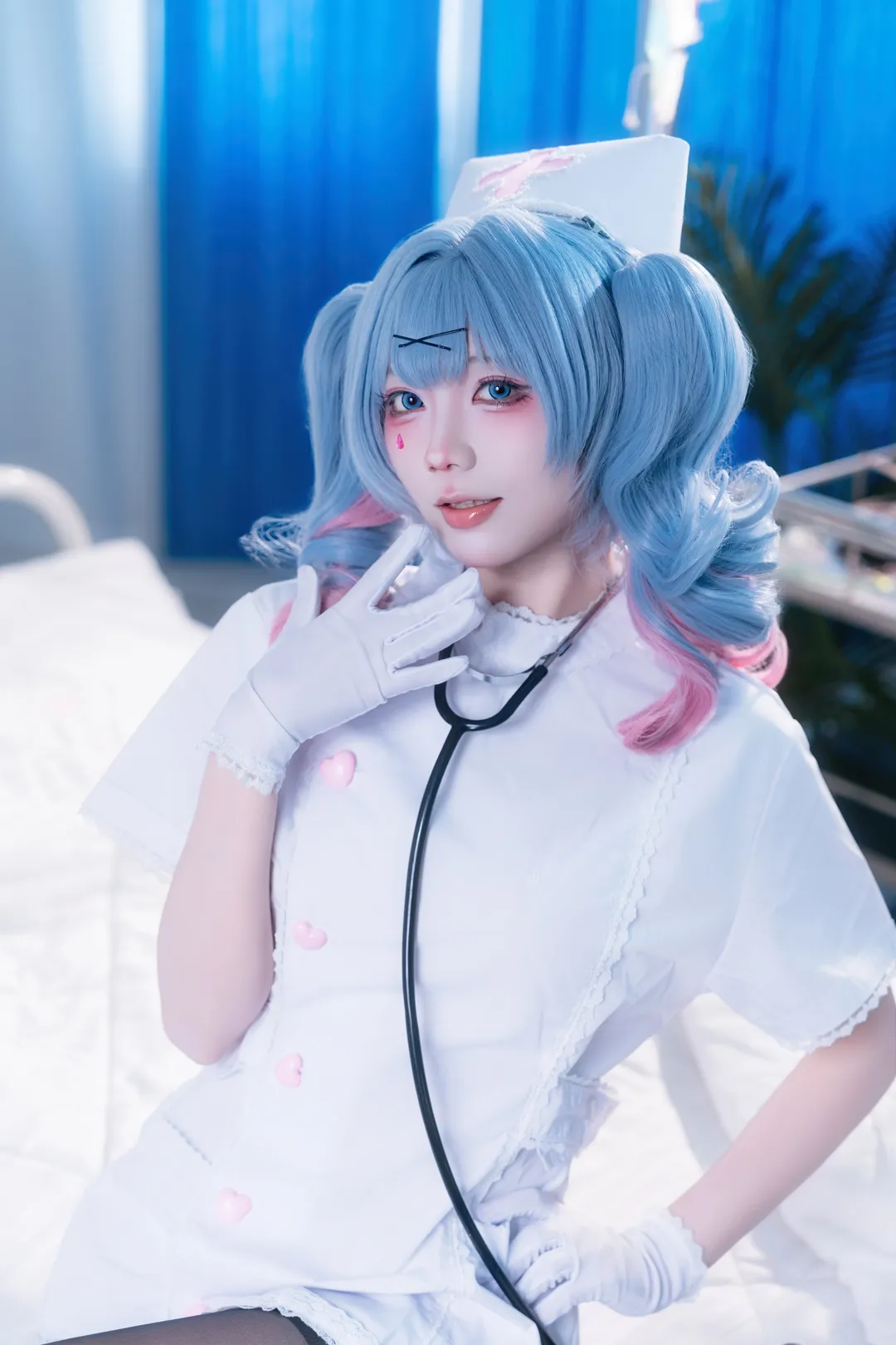 二次元摄影, 初音未来cos, 兔子洞, 黑丝, 护士cos - 第1张