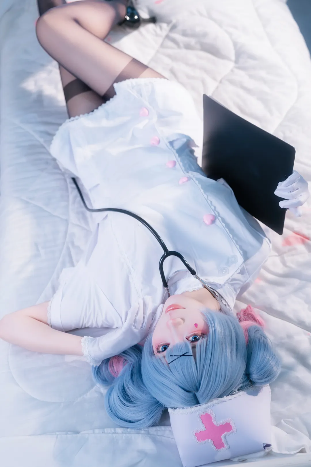 二次元摄影, 初音未来cos, 兔子洞, 黑丝, 护士cos - 第2张