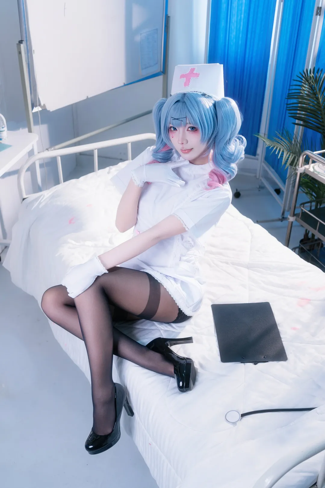 二次元摄影, 初音未来cos, 兔子洞, 黑丝, 护士cos