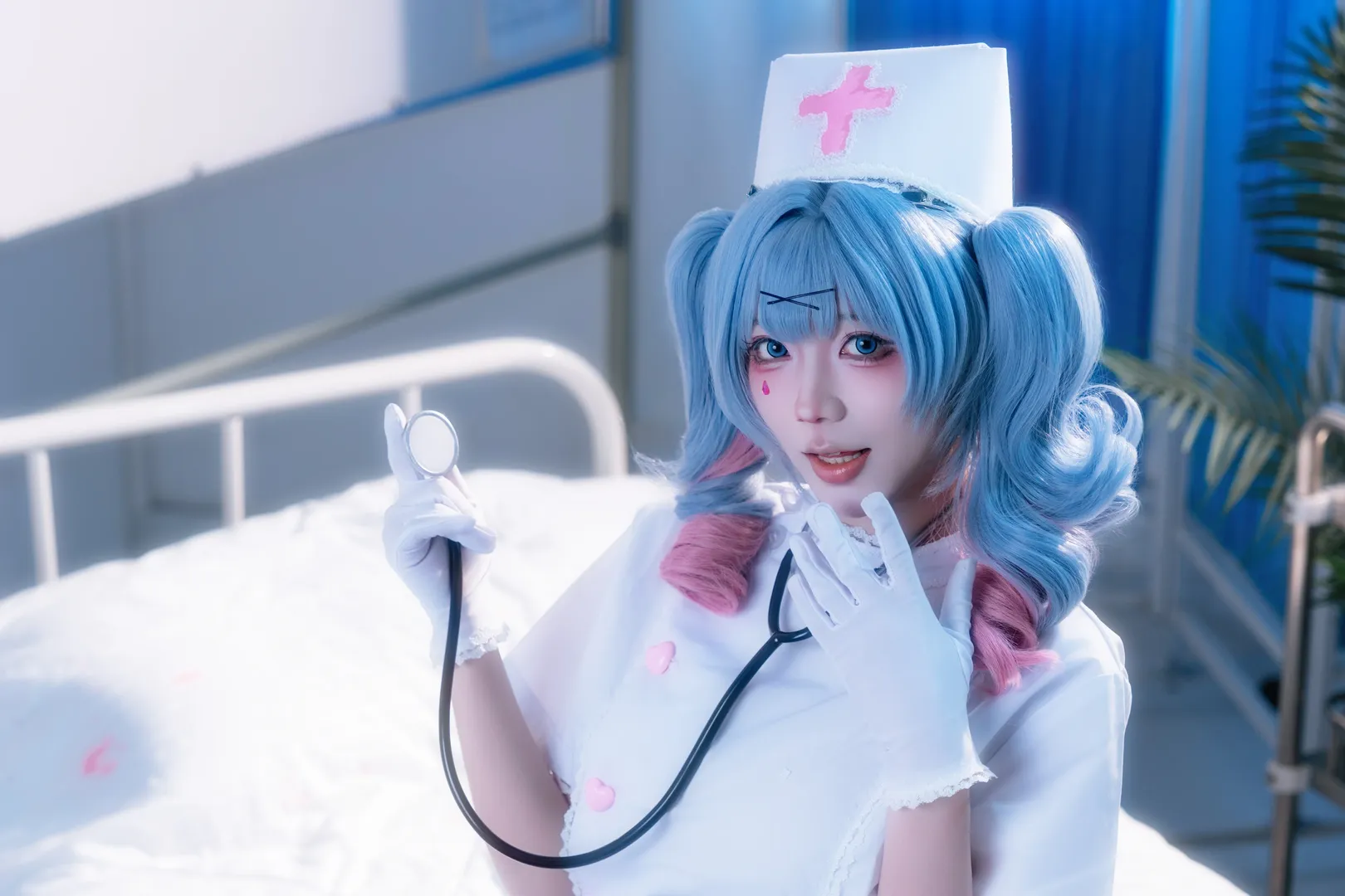 二次元摄影, 初音未来cos, 兔子洞, 黑丝, 护士cos - 第4张