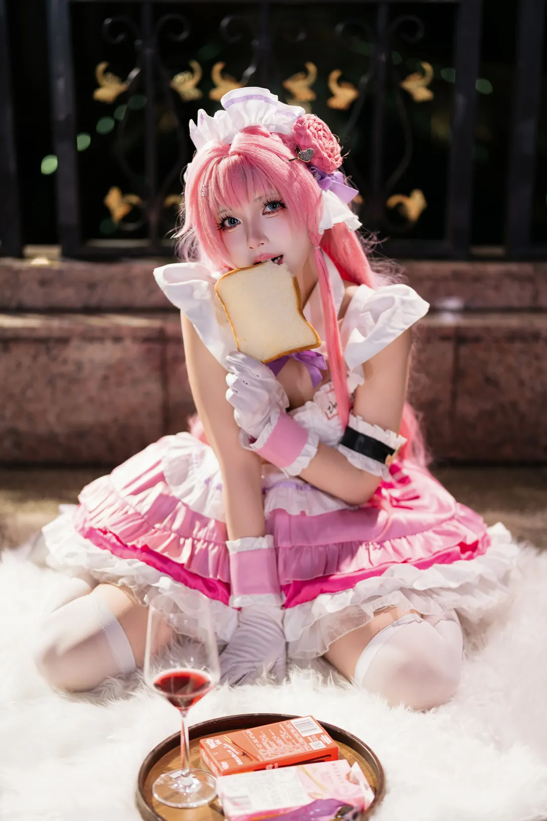Cosplay photography, Dorothy cosplay, Maid with white stockings, Night outdoor photography, Goddess of Victory: Nikke - Image 5