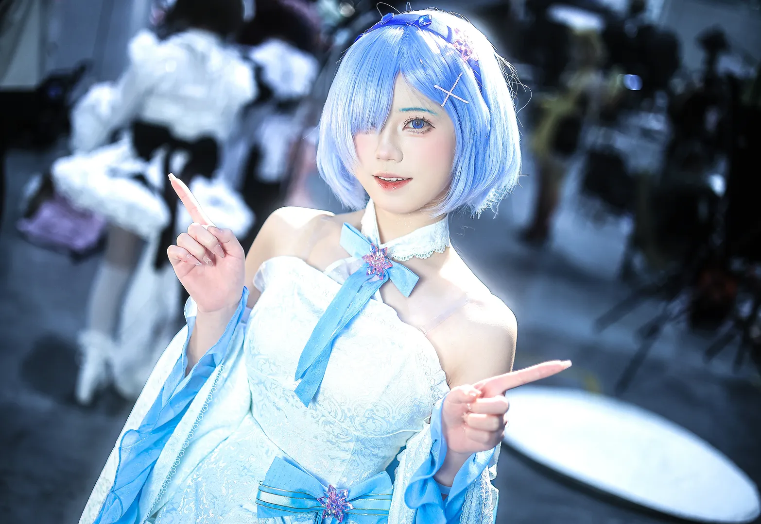 レム コスプレ, イベント撮影, 花嫁コスプレ, 可愛い系, 青いドレスコスプレ - 2枚目