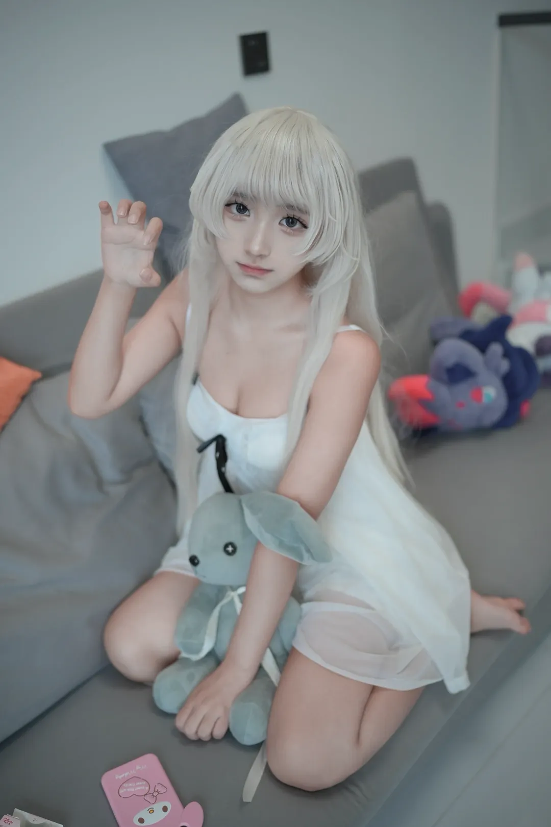 ヨスガノソラ, 穹 コスプレ, コスプレ撮影, 銀髪ウィッグ, 部屋着コス - 3枚目