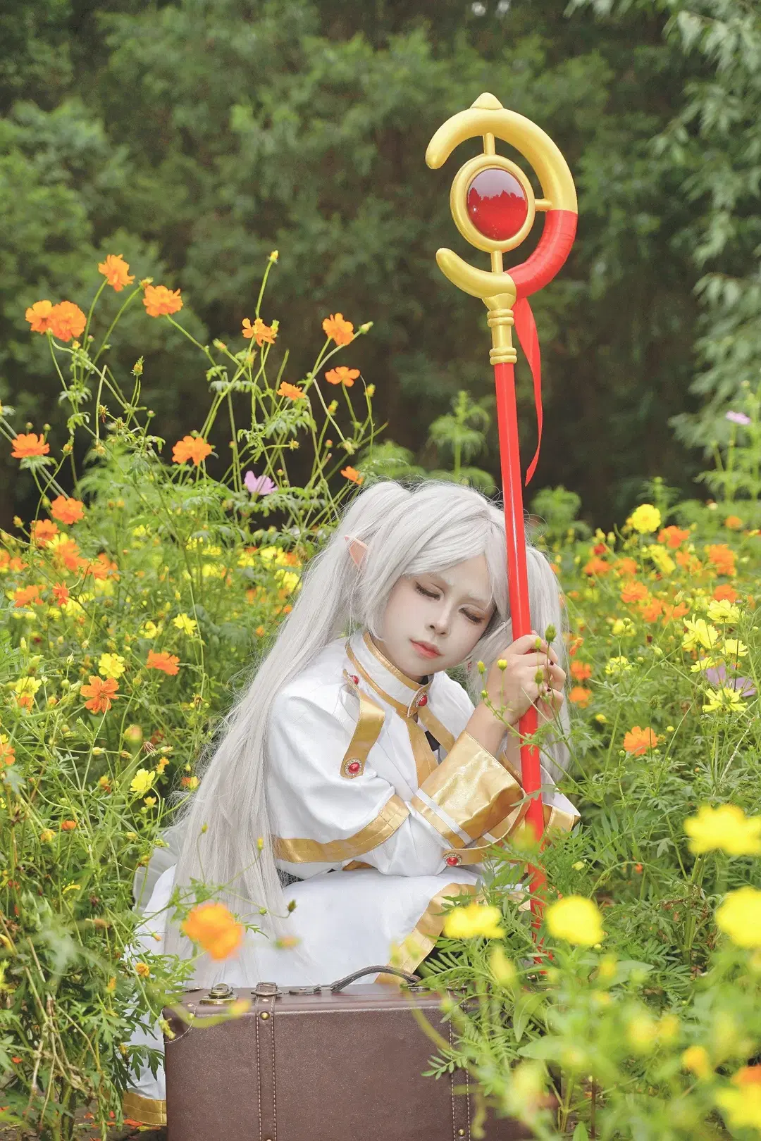 【芙莉莲cos】圆明园花海里的超自然甩发 - 程阿尧 - 第5张