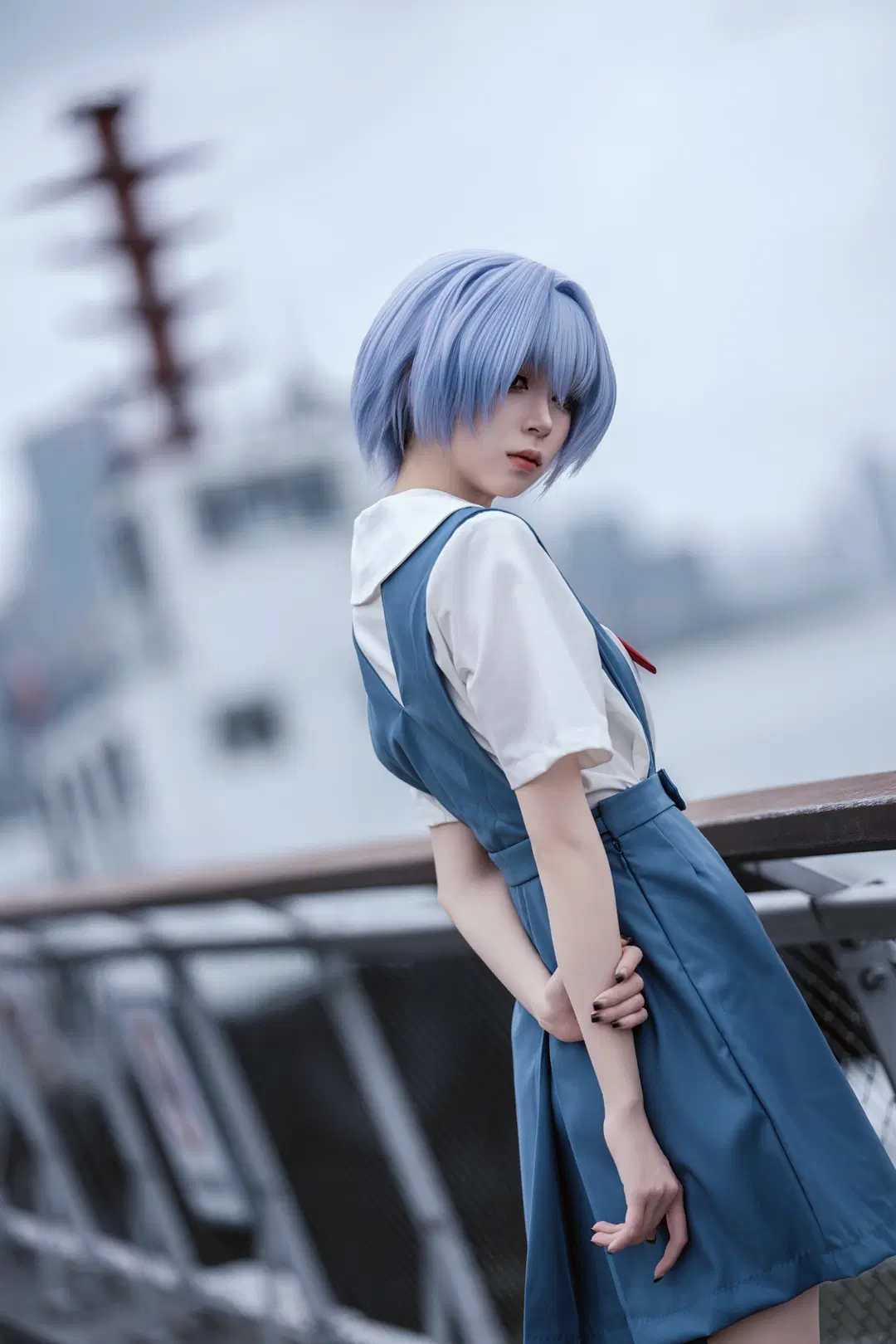 绫波丽cos, 新世纪福音战士, 水手服, eva, 冷色调人像