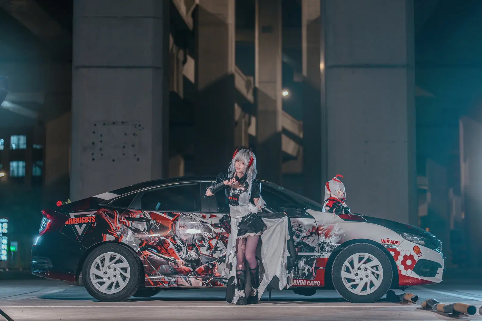 【維什戴爾cos】明日方舟痛車夜景大片，紀念我的第一次自主設計 - Zhu_SAMA - 第3張