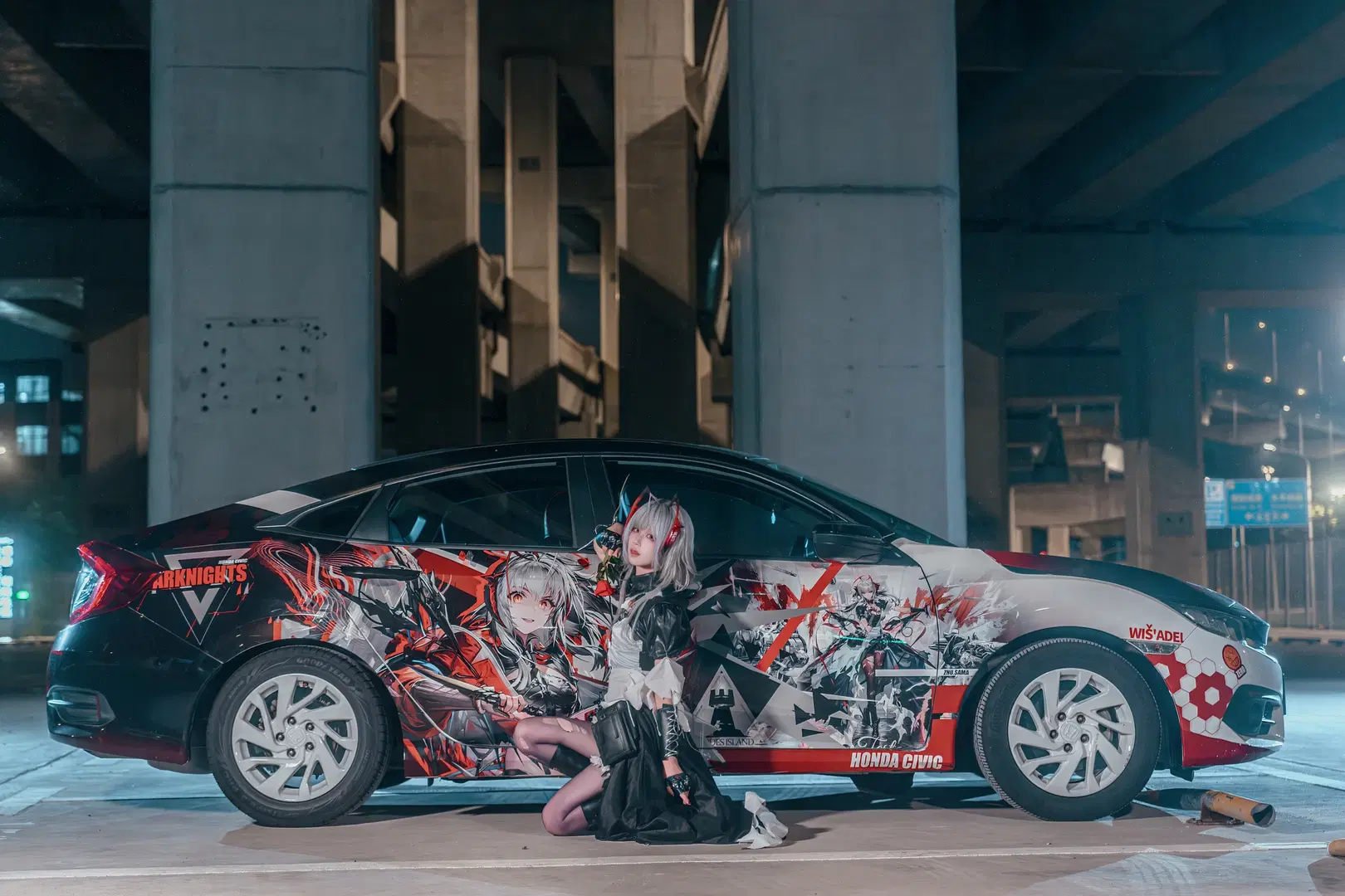 【維什戴爾cos】明日方舟痛車夜景大片，紀念我的第一次自主設計 - Zhu_SAMA - 第4張