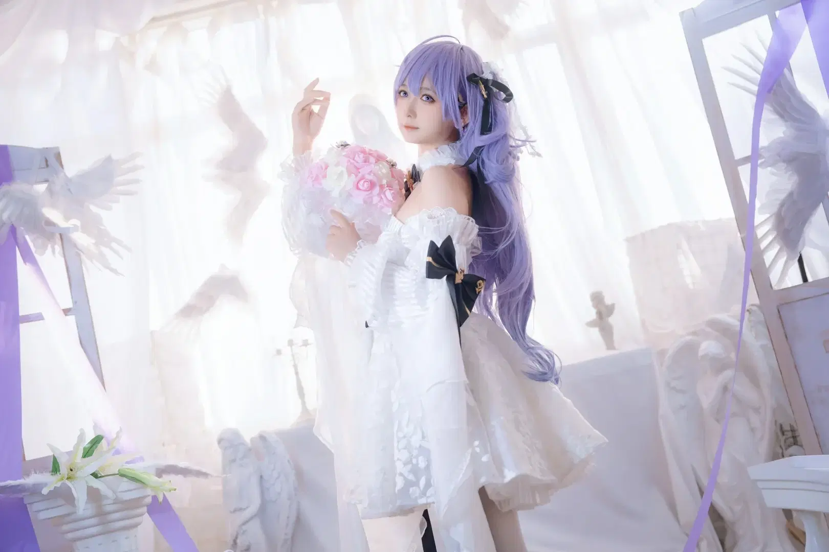 【独角兽cos】碧蓝航线花嫁独角兽，纯白圣洁的欧式浪漫 - Kirito君 - 第2张