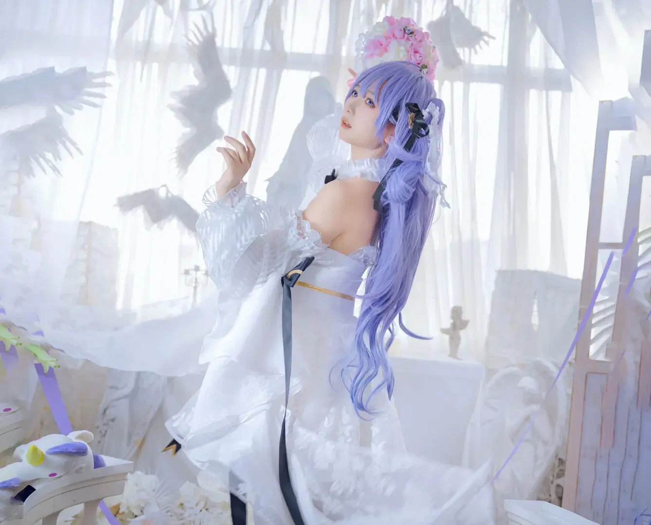 【独角兽cos】碧蓝航线花嫁独角兽，纯白圣洁的欧式浪漫 - Kirito君 - 第3张