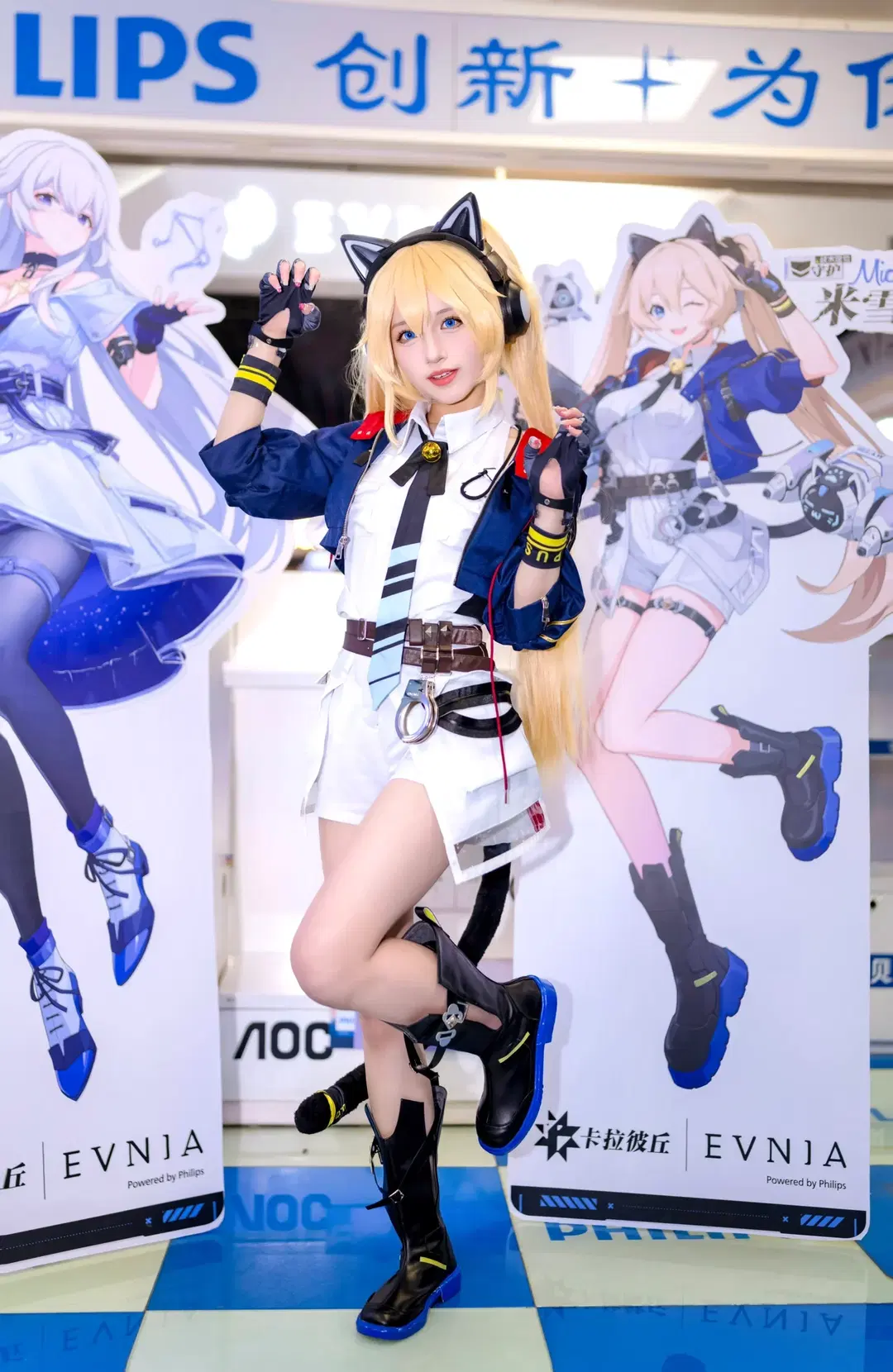 猫耳少女, 二次元cos, 展会返图, 卡拉彼丘, 米雪儿cos