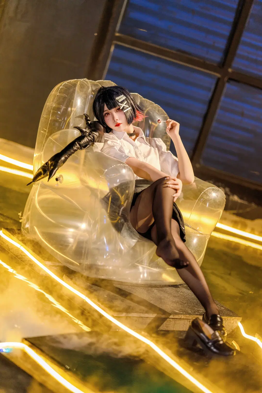 绝区零, 鲨鱼妹, cosplay正片, 爱莲乔cos, 黑丝穿搭