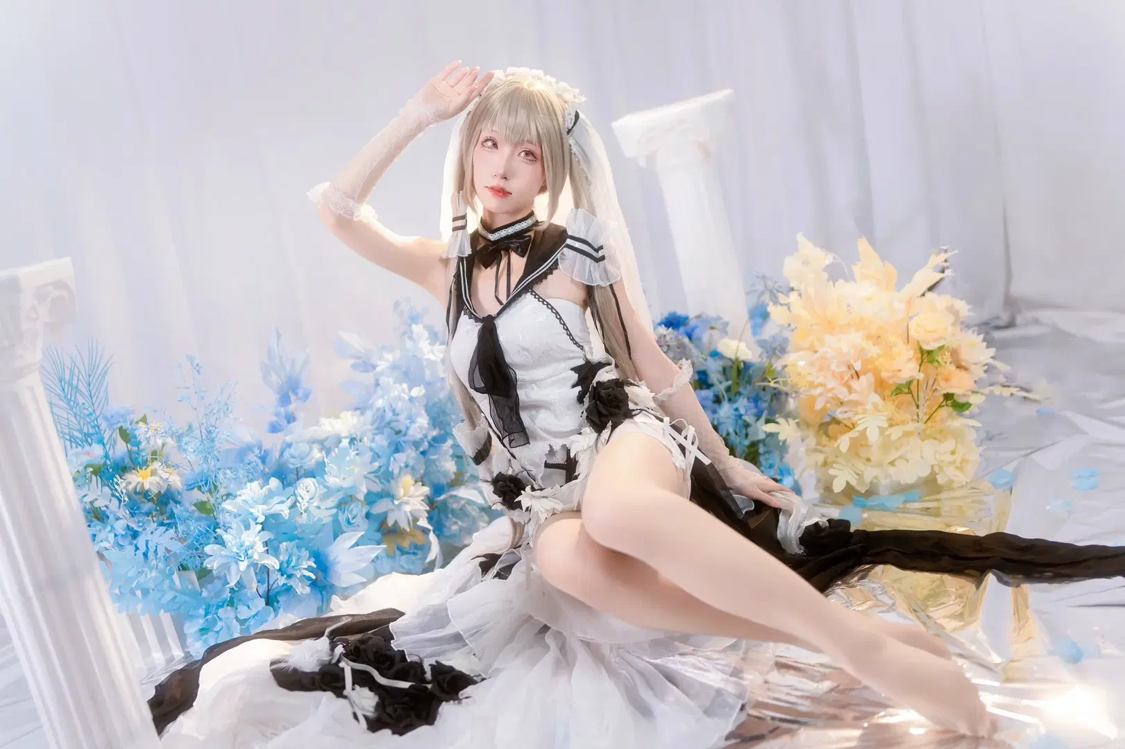 [Formidable cosplay] Azur Lane: Elegance and Mystery Interwoven in Black and White Gauze by Kirito君 - Image 5