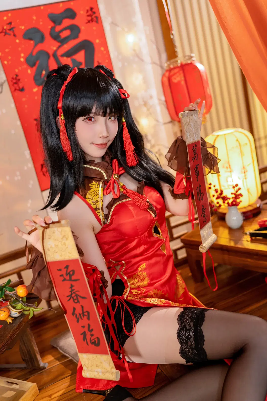 【時崎狂三cos】紅裝俏顏，新年祝福送達 - Kirito君 - 第2張