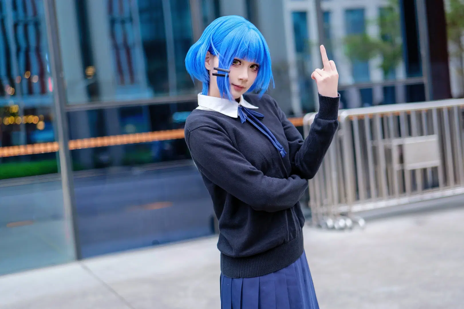 【山田リョウ コスプレ】『ぼっち・ざ・ろっく！』イベント写真：今日も元気に草を食べる日（黒ストッキング・二次元） - Kirito君 - 11枚目