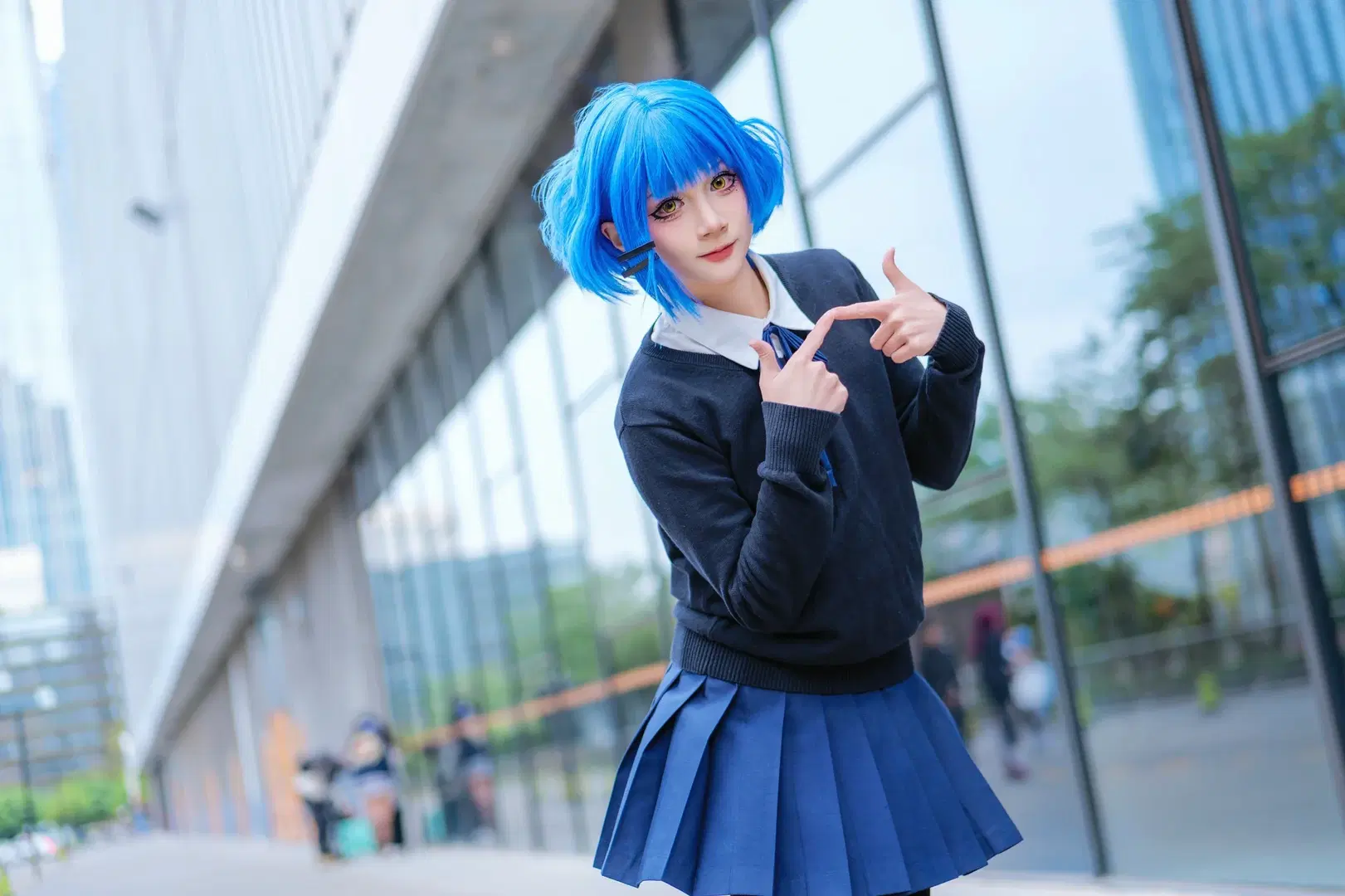 【山田リョウ コスプレ】『ぼっち・ざ・ろっく！』イベント写真：今日も元気に草を食べる日（黒ストッキング・二次元） - Kirito君 - 8枚目