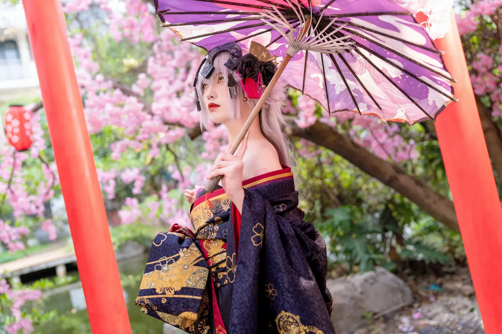 【黑貞德cos】FGO花魁和風，紅金交織的華麗演繹 - Kirito君 - 第5張