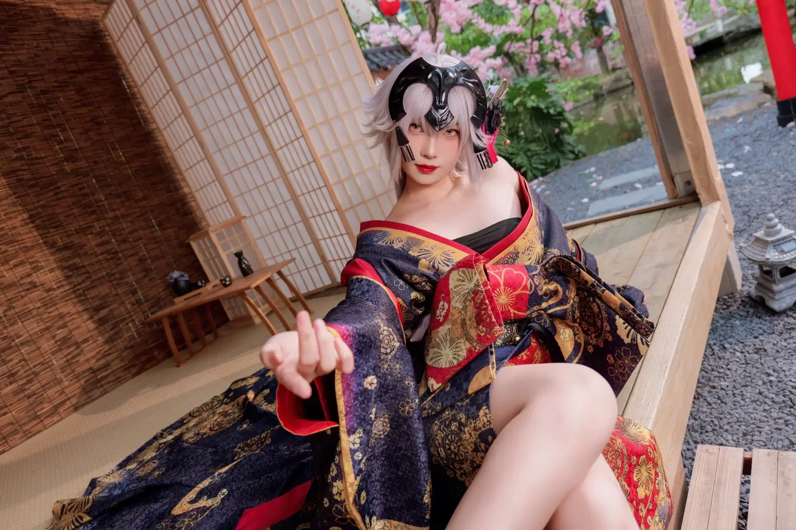 【黑貞德cos】FGO花魁和風，紅金交織的華麗演繹 - Kirito君 - 第7張