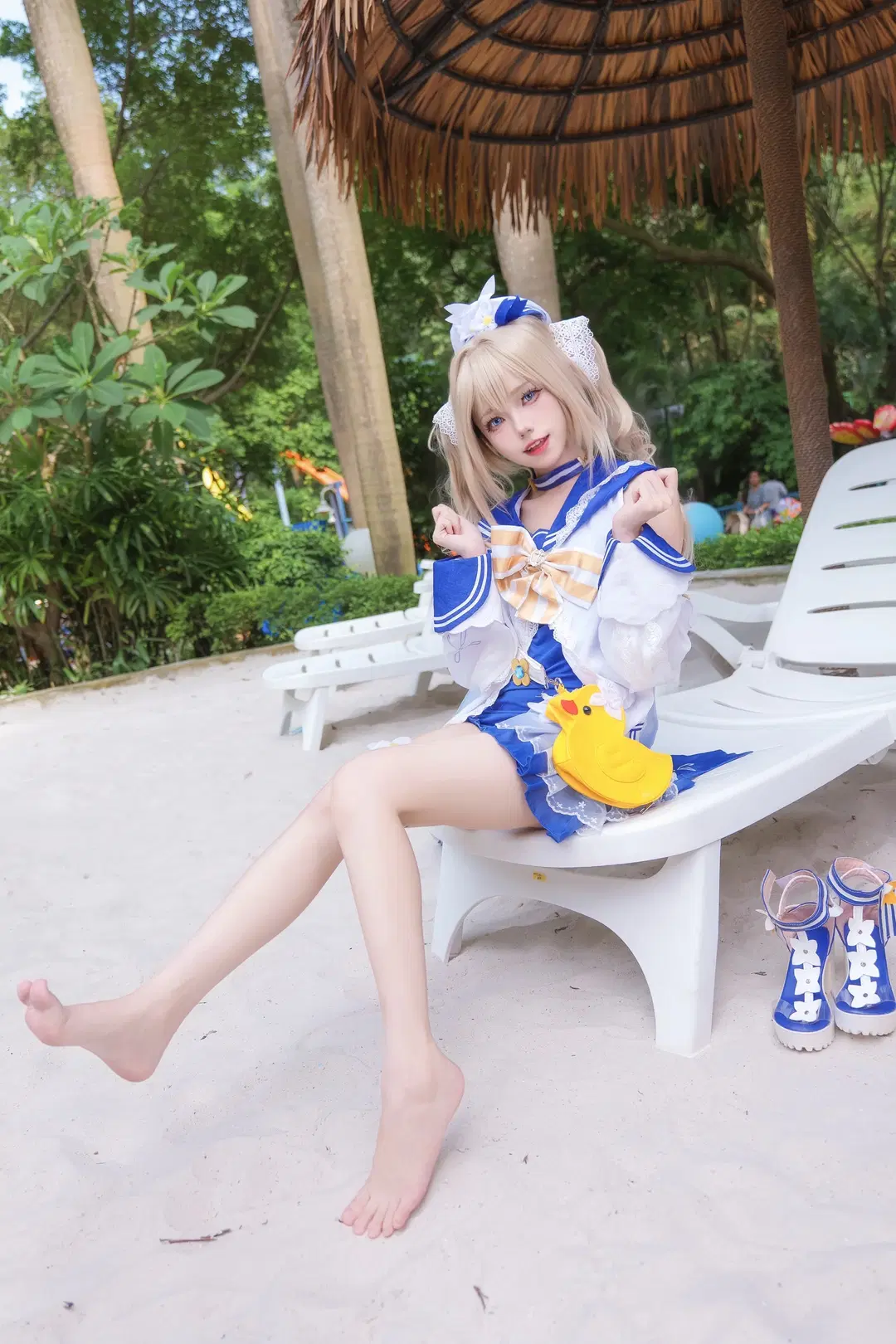 Genshin Impact, Barbara Cosplay, Cool summer outfit, Chimelong Water Park ACG Party, sailor style cosplay