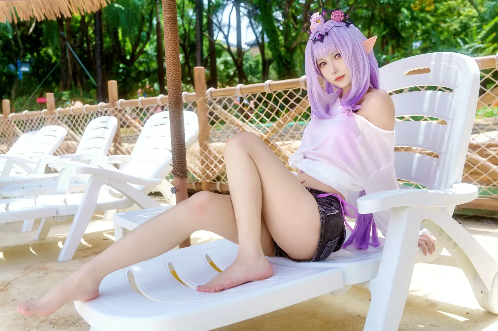 cosplay, Honkai: Star Rail, Summer outfit, Castorice cosplay, Water park