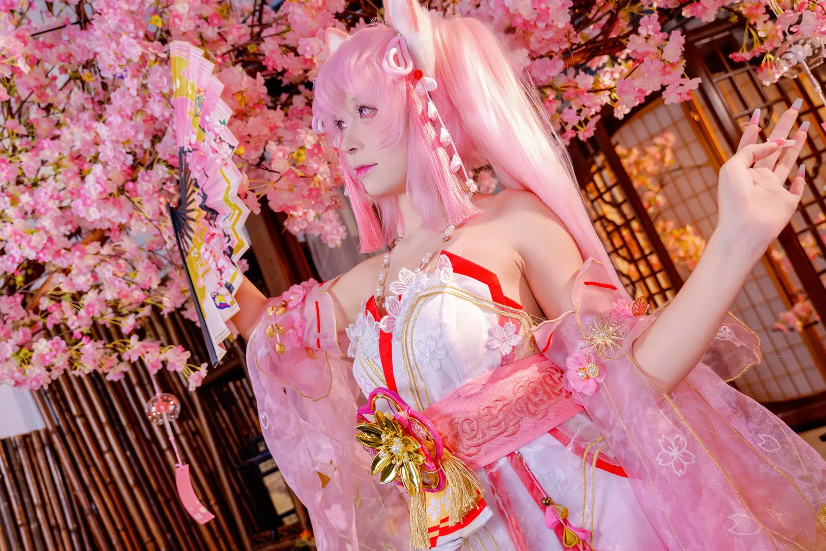 [Hu Tao cosplay] NARAKA: BLADEPOINT Early Cherry Blossom Dream: Pink Japanese Style Beneath Cherry Blossom Trees by Kirito君 - Image 7