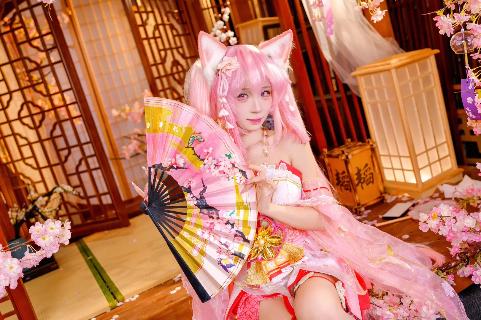 [Hu Tao cosplay] NARAKA: BLADEPOINT Early Cherry Blossom Dream: Pink Japanese Style Beneath Cherry Blossom Trees by Kirito君 - Image 8