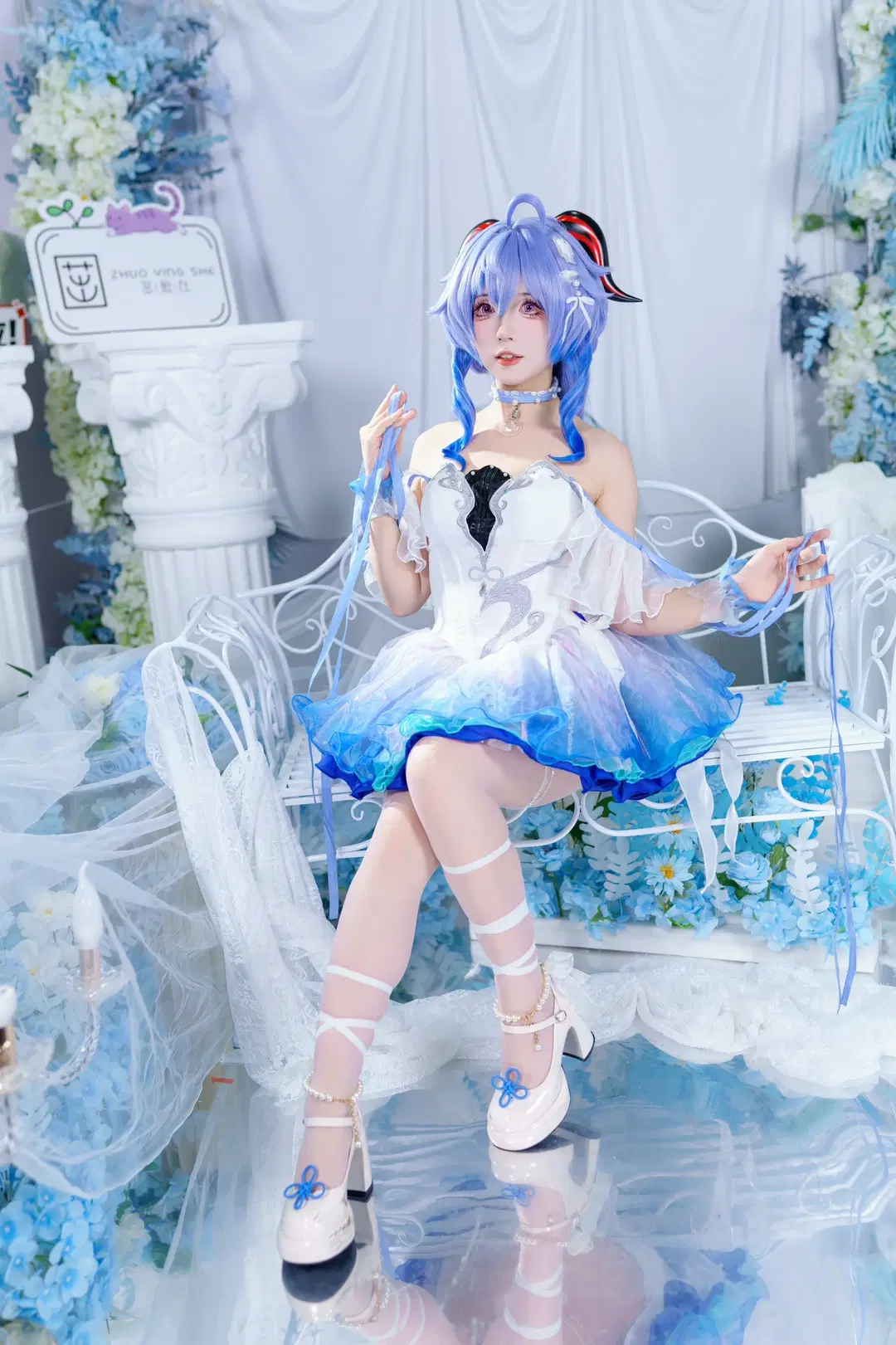 原神, 甘雨 コスプレ, コスプレ, イベント写真, 白ストッキング