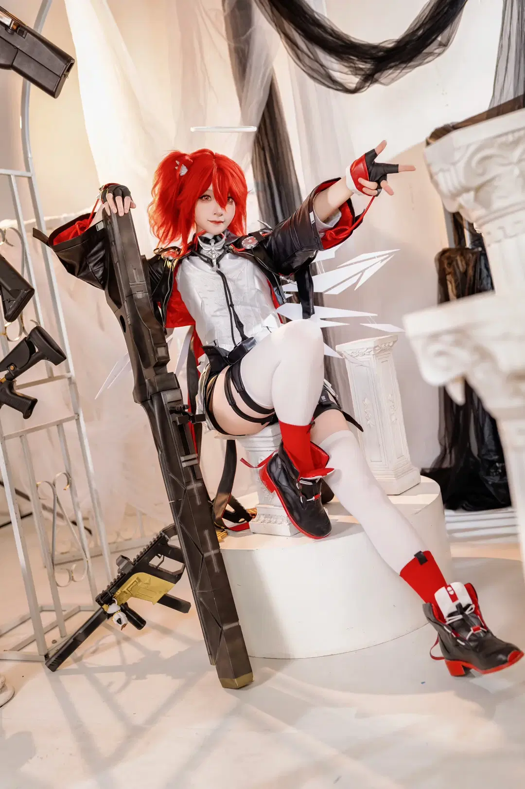 明日方舟, 新约能天使cos, 二次元cos, 白丝, 企鹅物流