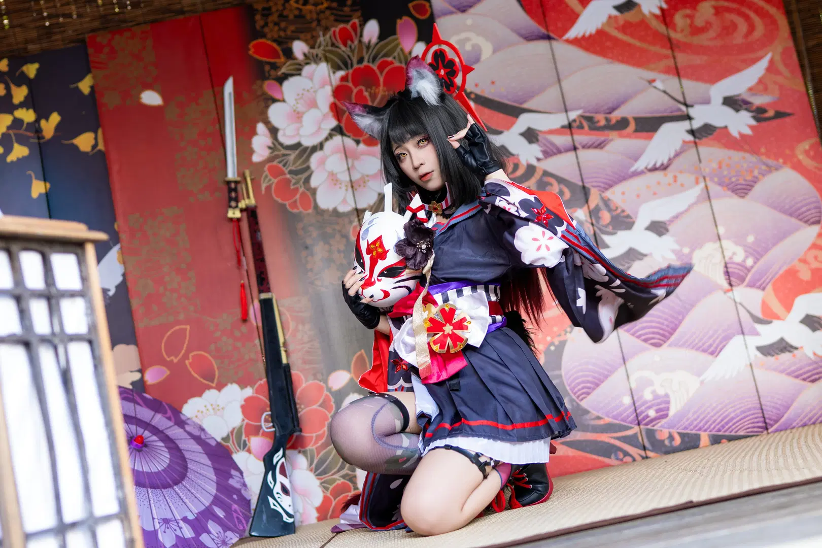 【狐坂若藻cos】蔚藍檔案的狐面少女棚拍記錄 - Kirito君 - 第3張