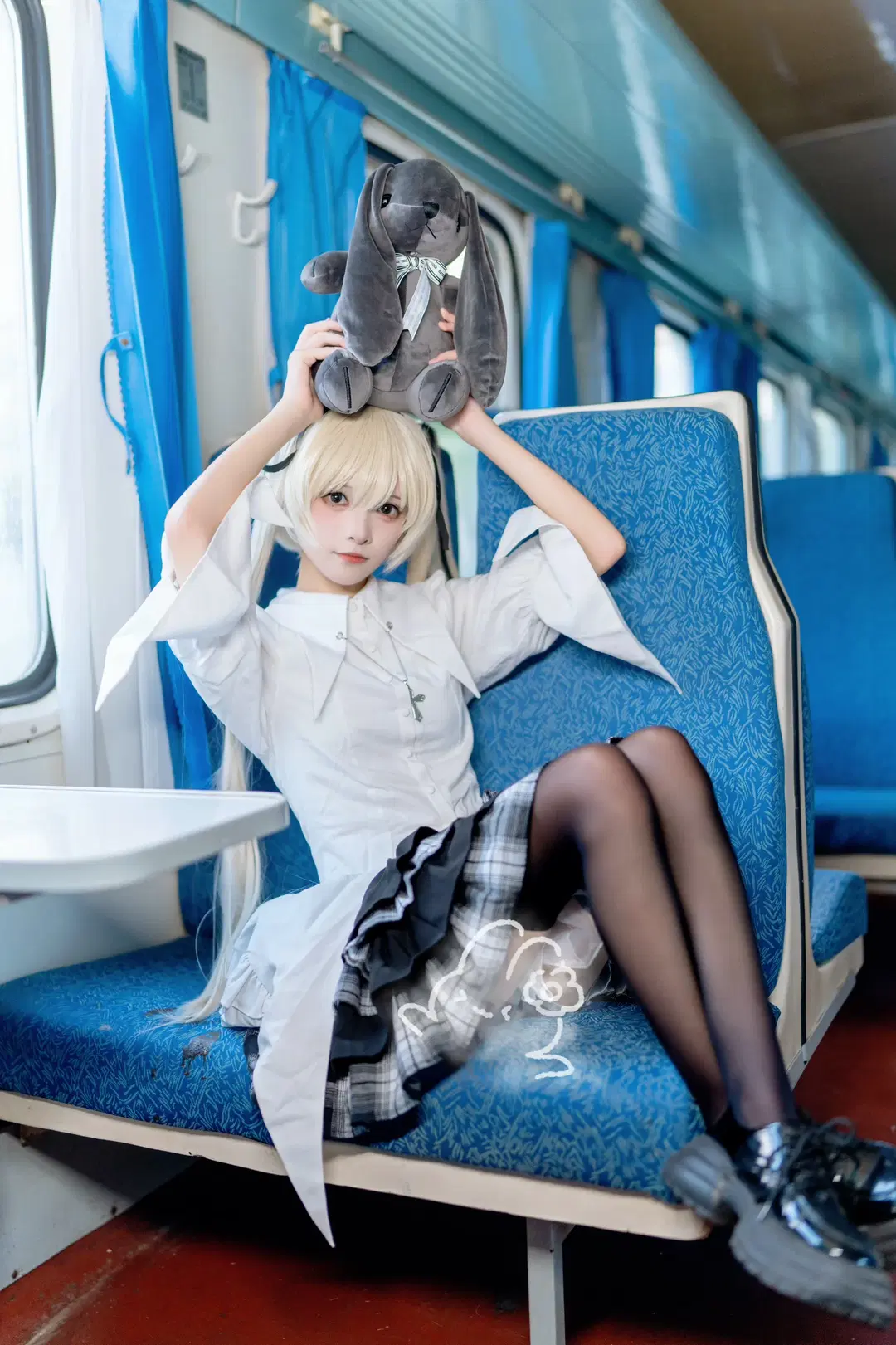 春日野穹cos, 緣之空, 黑丝, cosplay写真, 哥特lolita