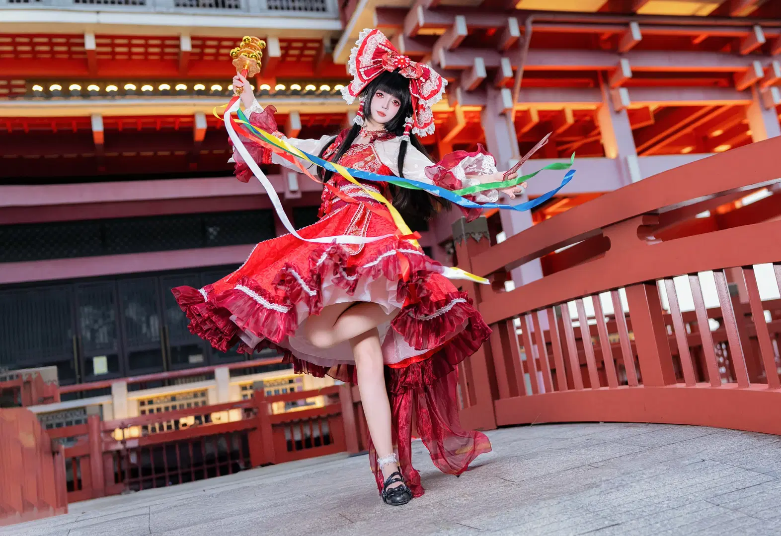 【博丽灵梦cos】秋日限定红白巫女装扮，从白天到黑夜的动态抓拍 - Kirito君 - 第6张