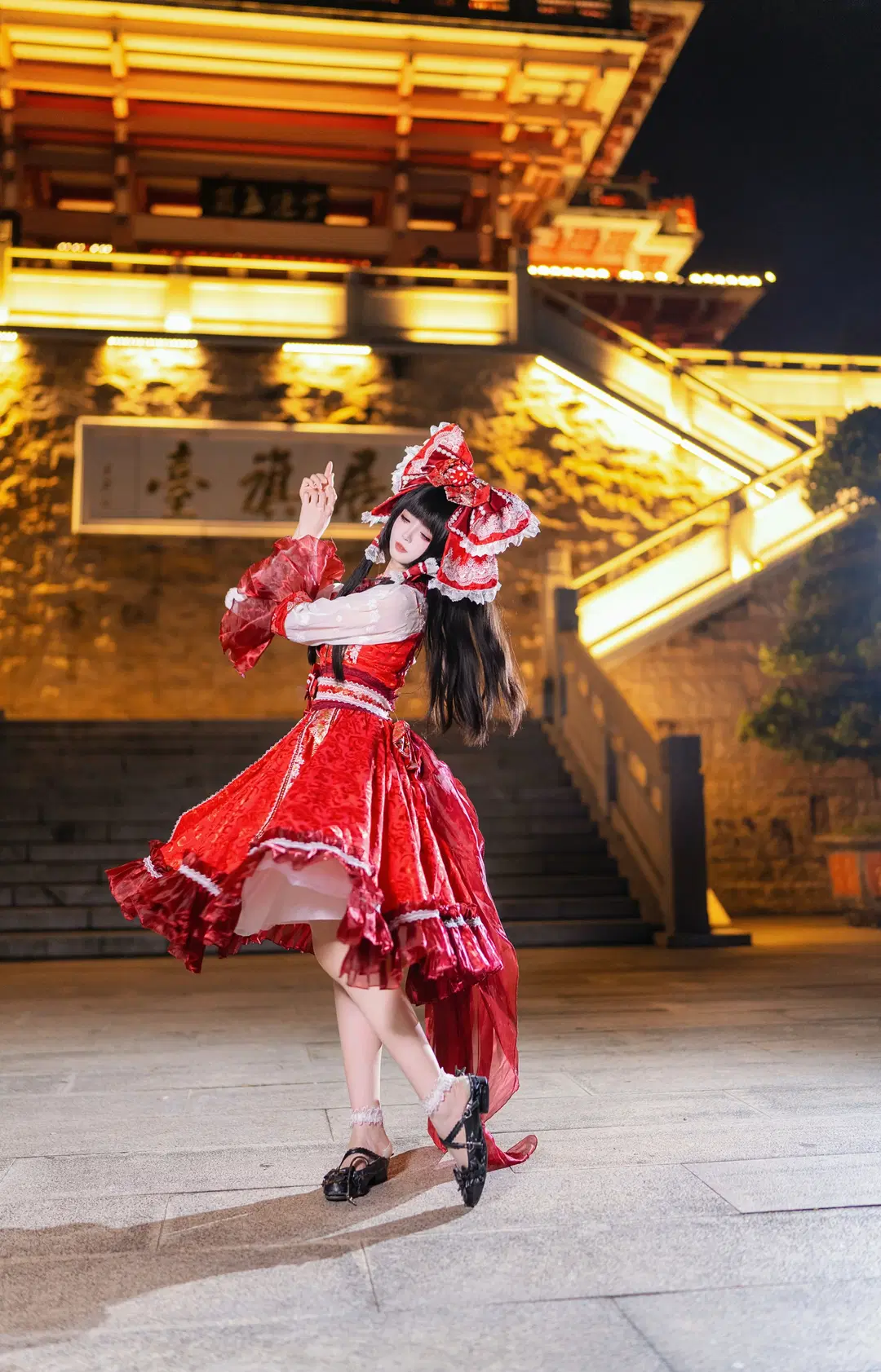 博麗靈夢cos, 東方project, 三坑少女, 古風外景, 秋日限定