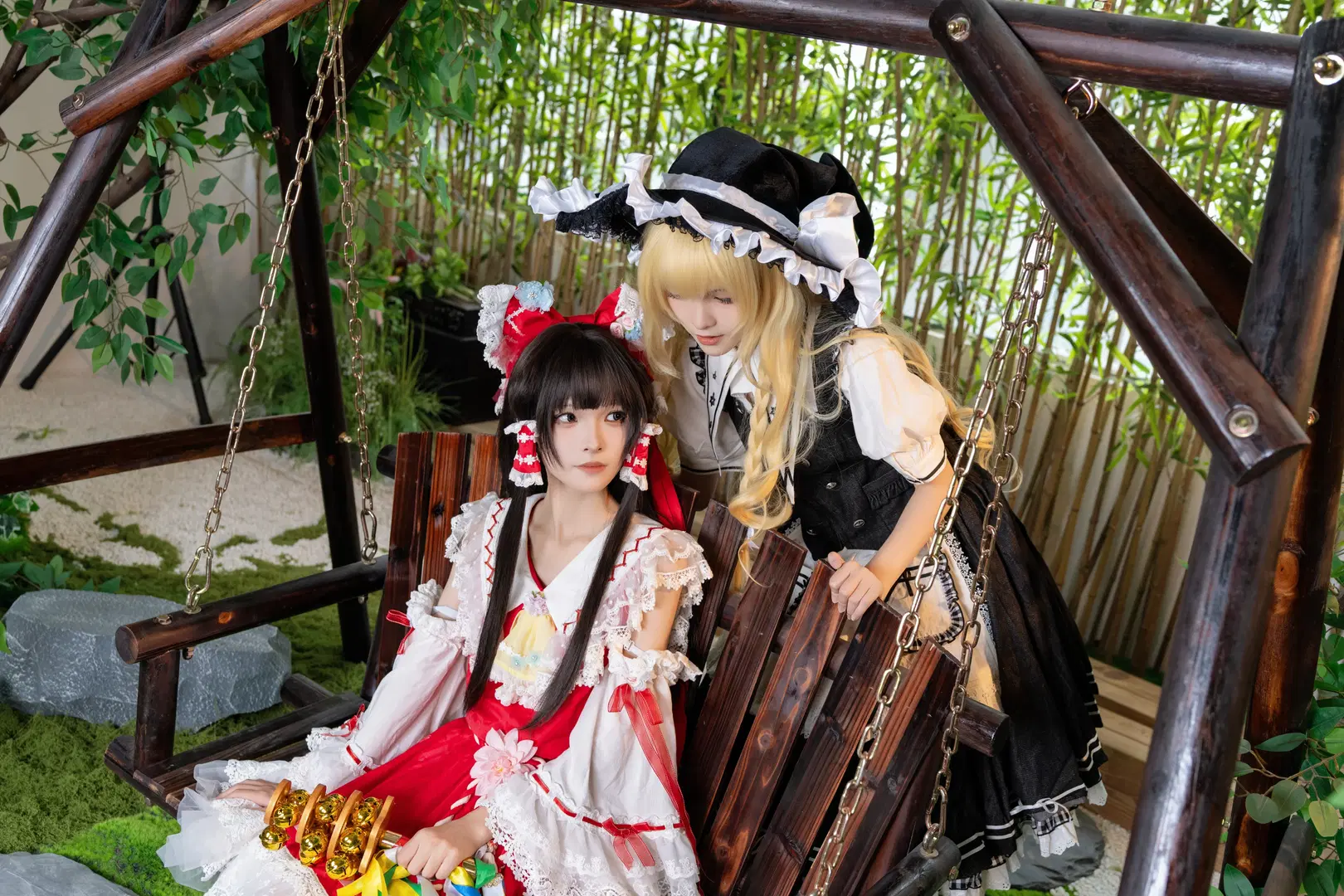 【博麗靈夢cos】和魔理沙在東方Project裡的鞦韆茶敘 - Kirito君 - 第9張