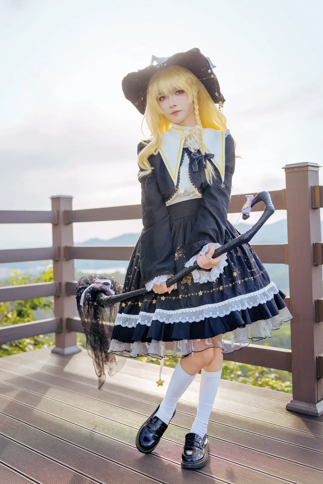 东方Project, 魔法少女, 雾雨魔理沙cos, 白丝, 女巫