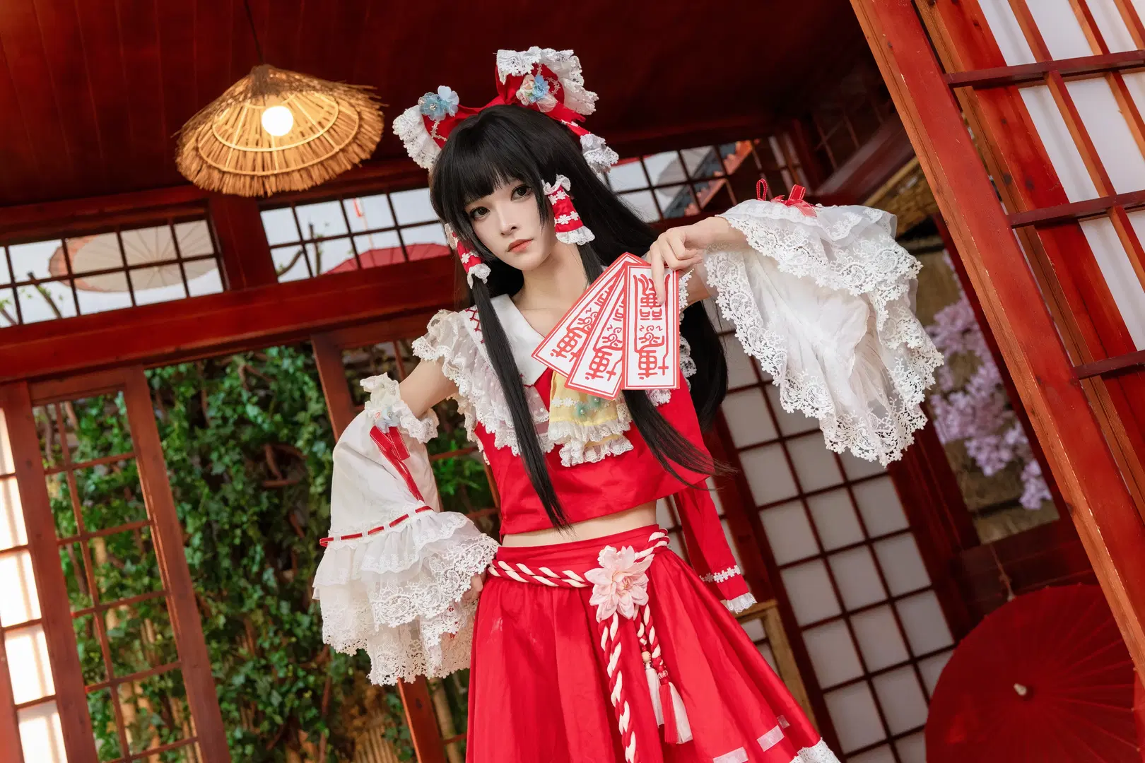 【博丽灵梦cos】东方project 红白巫女的和风洛丽塔写真 - Kirito君 - 第4张