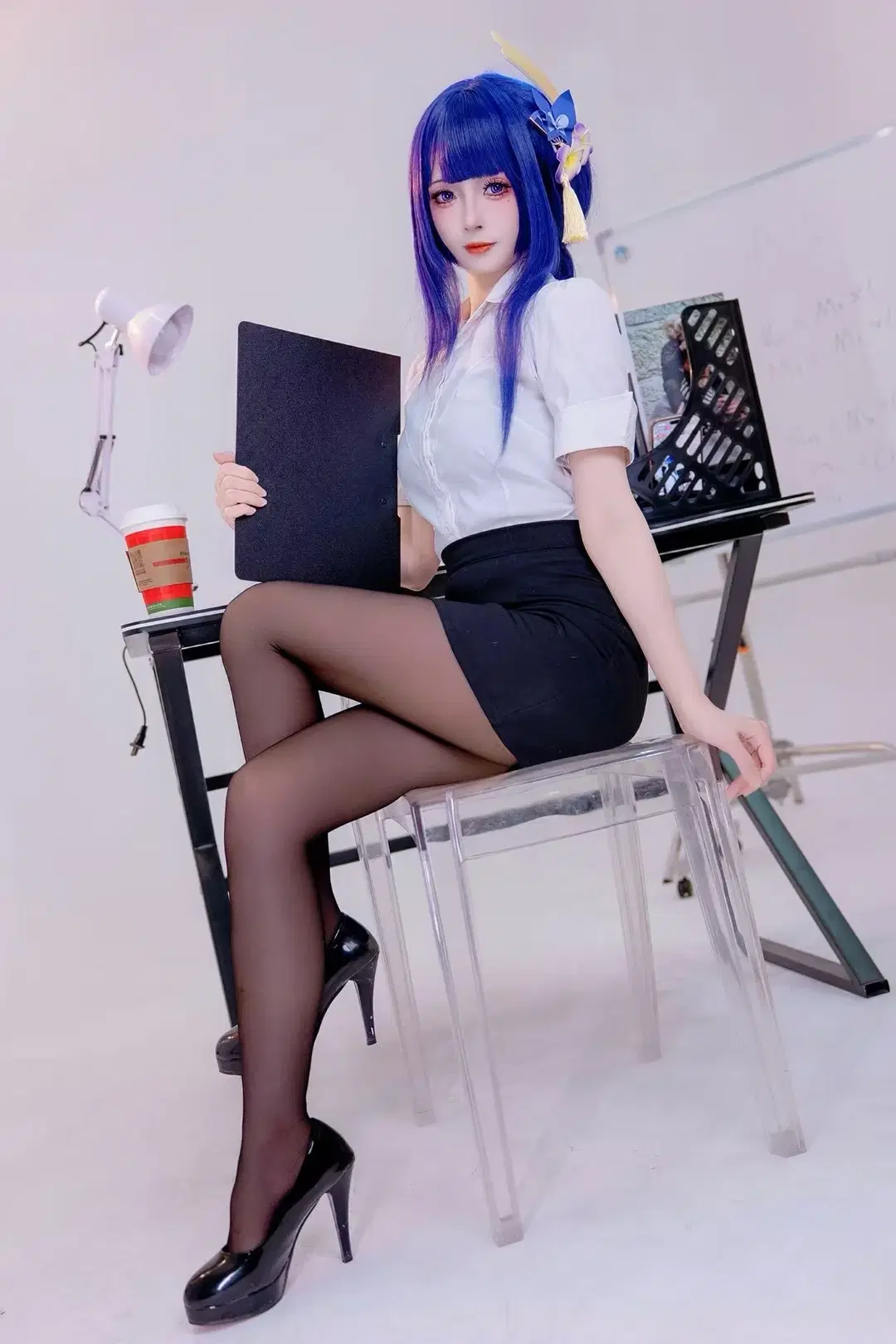 原神, cosplay, 御姐, 黑丝, 雷电将军cos