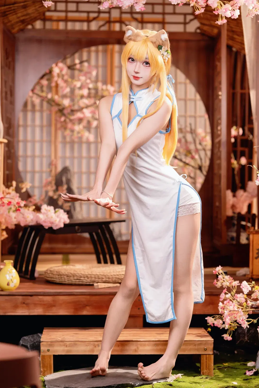 【伊落マリー コスプレ】『ブルーアーカイブ』新作チャイナドレスと和風木造ロッジの調べ - Kirito君 - 3枚目